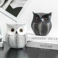 Nordic creative wave point owl porch desktop model room resin handicraft decoration
