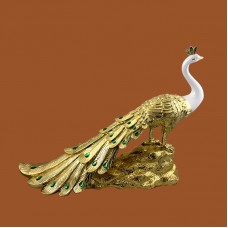 Resin Animal Figurine Crafts Mascot Statue Artwork Peacock Statue