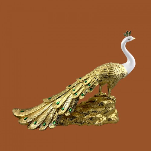 Resin Animal Figurine Crafts Mascot Statue Artwork Peacock Statue