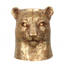 Decoration crafts resin large cute animal storage box leopard ornaments Fancy pen holder