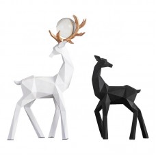Fashion Home black white deer couple design Sculpture decoration Animal Figurine indoor statue ornament