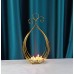 Factory European  electroplating magnolia golden classical decoration iron wire flower bud candle holder