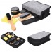 8-In-1 Kit Shoe Care Set Portable Shoe Polish Wooden Handle Brush Spong Brush Buffing Cloth Home Travel Set