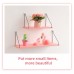 Rustic Wall Mount Shelf with Metal Brackets Storage Shelves Room Decor for Kitchen Living Room Bathroom Bedroom without Nails